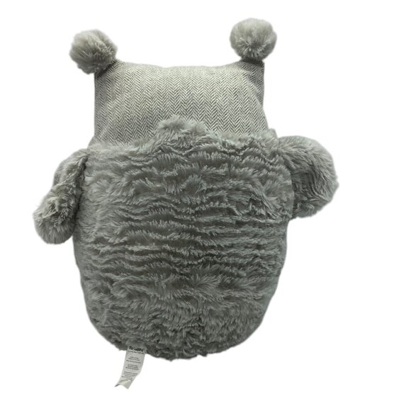 Pier 1 Imports Roxie Owl Plush Toy Pillow 17" Soft Herringbone Furry Fabric - Picture 4 of 5